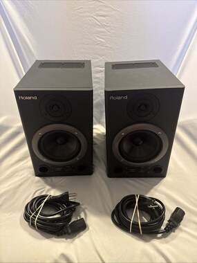 Roland DS-30A BI-AMP Monitor 24 Bit Digital Speaker Set 40W Good Shape Tested